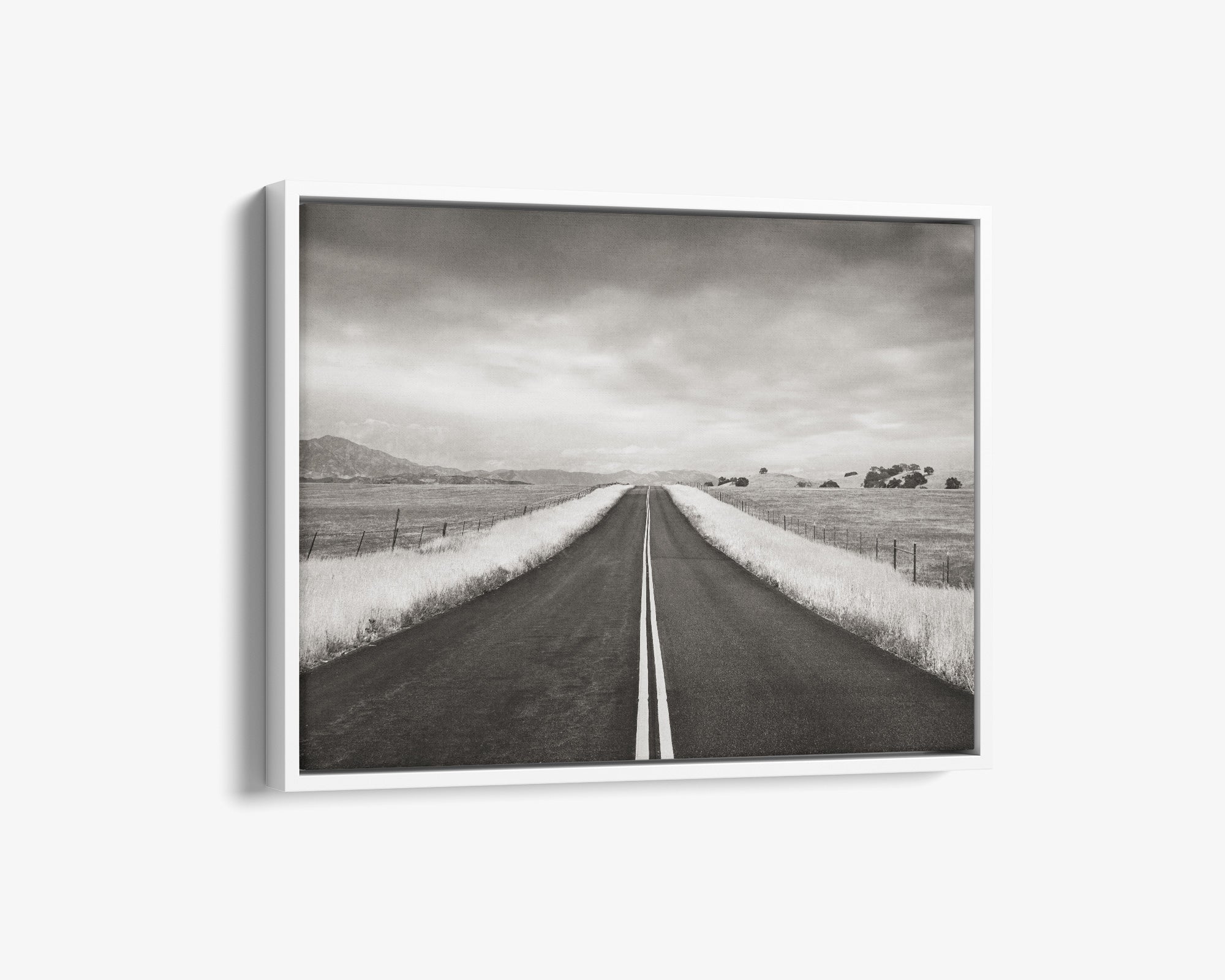 Black and White Rural Landscape Canvas Art, &#39;American Road Trip&#39;