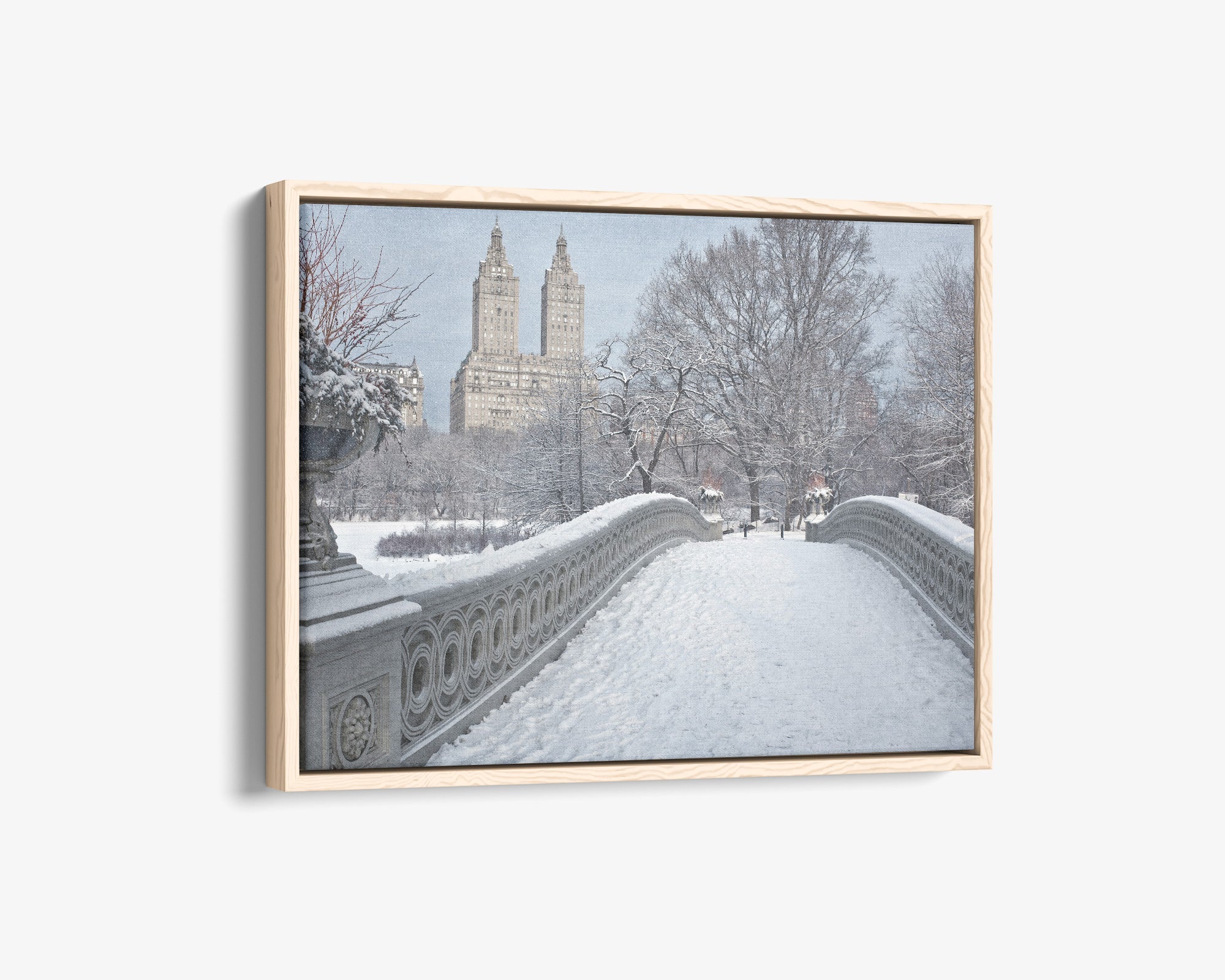 New York City Canvas Wall Art, &#39;Snow on Bow Bridge&#39;