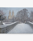 New York City Canvas Wall Art, 'Snow on Bow Bridge'