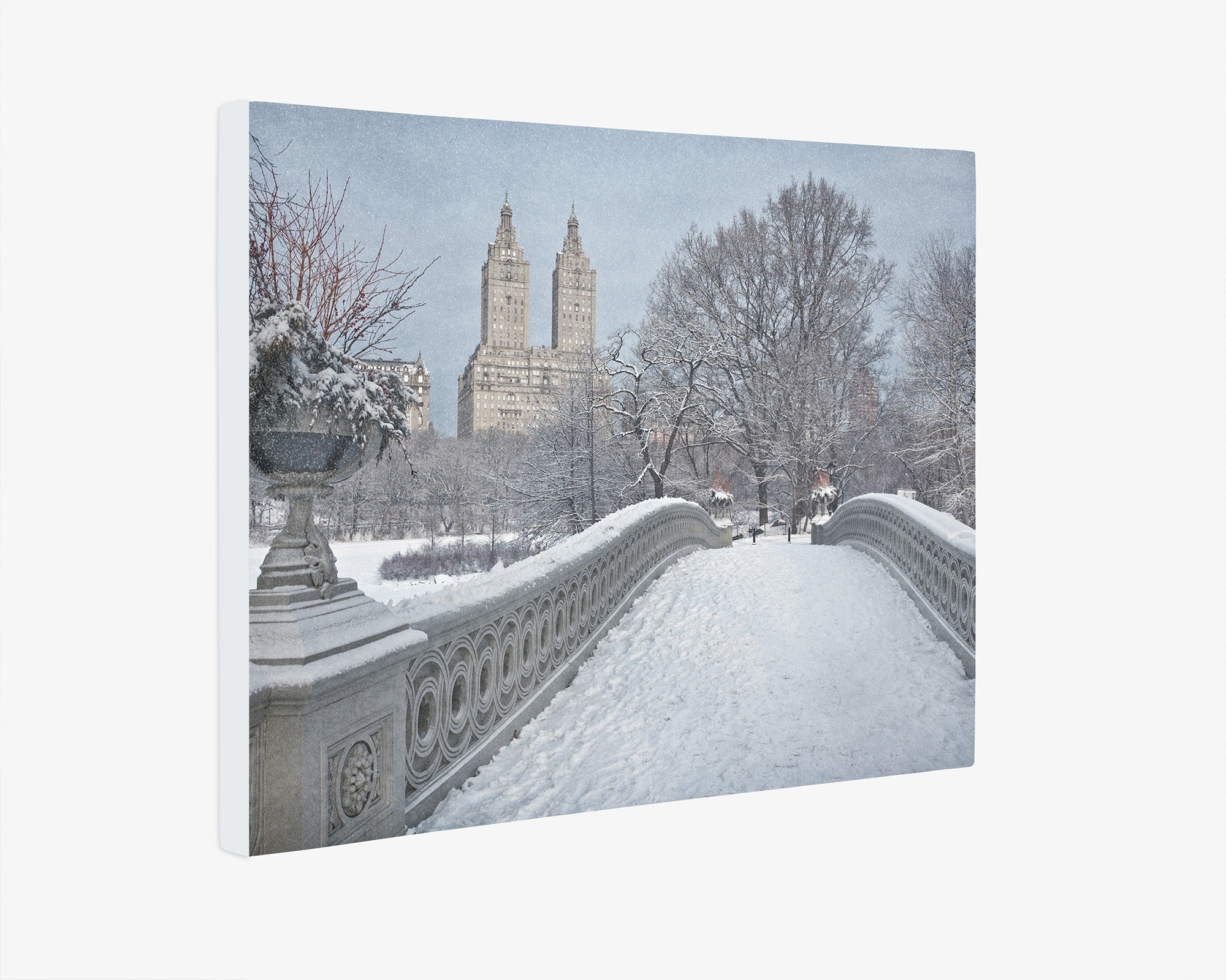 New York City Canvas Wall Art, &#39;Snow on Bow Bridge&#39;