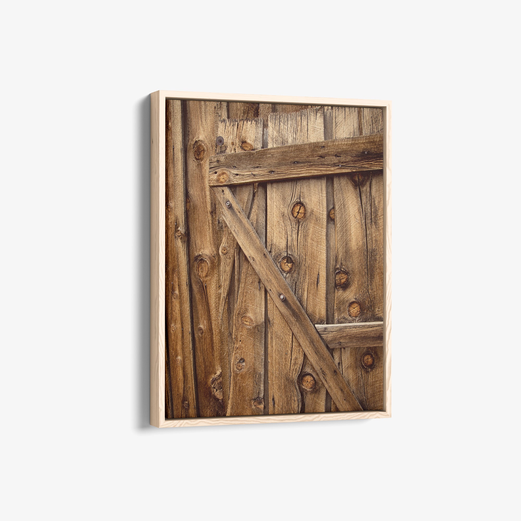 Farmhouse Barn Door Canvas Print &#39;Rustic Wood Door&#39;