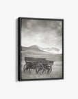 Rustic Farmhouse Canvas Wall Art, 'Old Wagon (Black & White)'