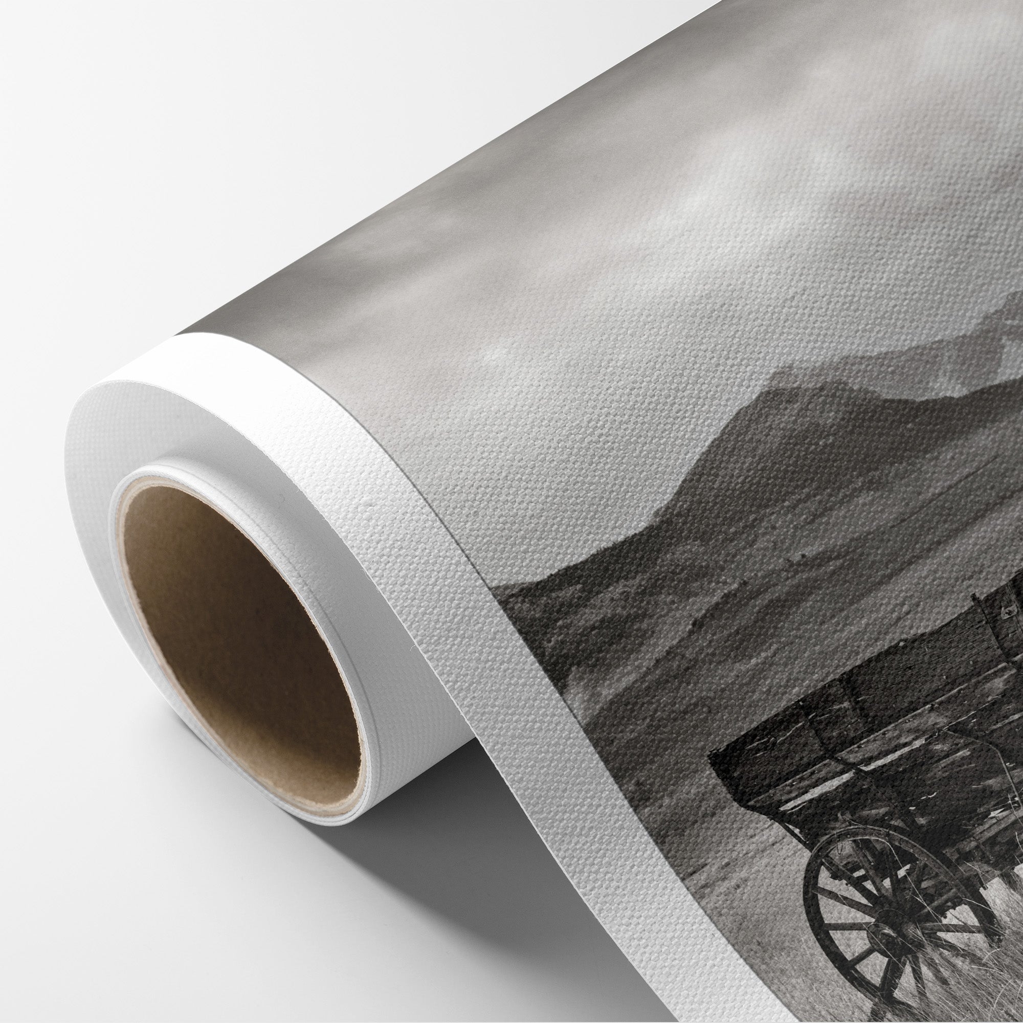 Rustic Farmhouse Canvas Wall Art, &#39;Old Wagon (Black &amp; White)&#39;