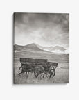 Rustic Farmhouse Canvas Wall Art, 'Old Wagon (Black & White)'