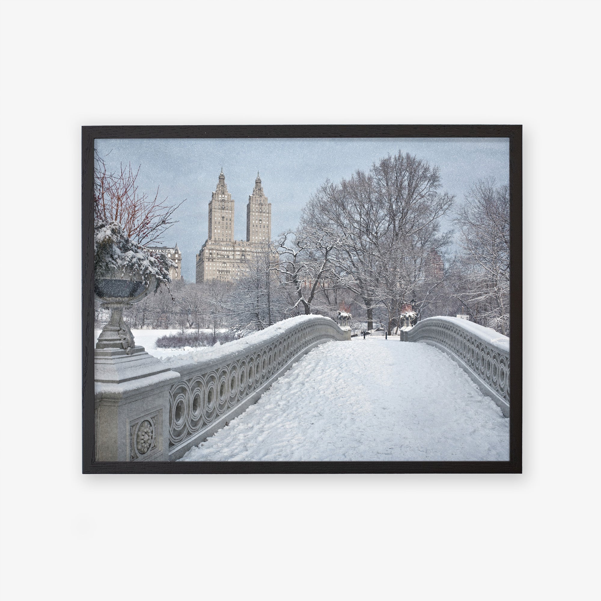 New York City Print, &#39;Snow on Bow Bridge&#39;