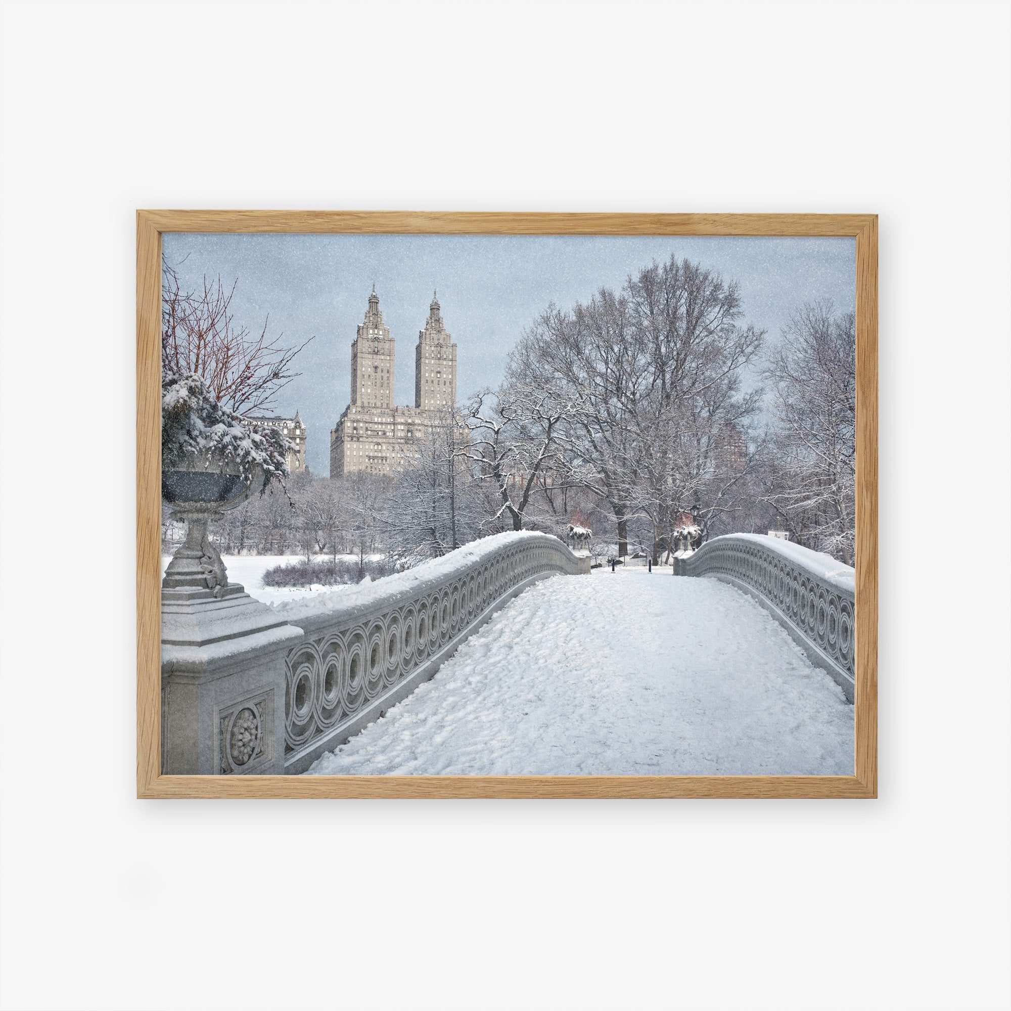 New York City Print, &#39;Snow on Bow Bridge&#39;