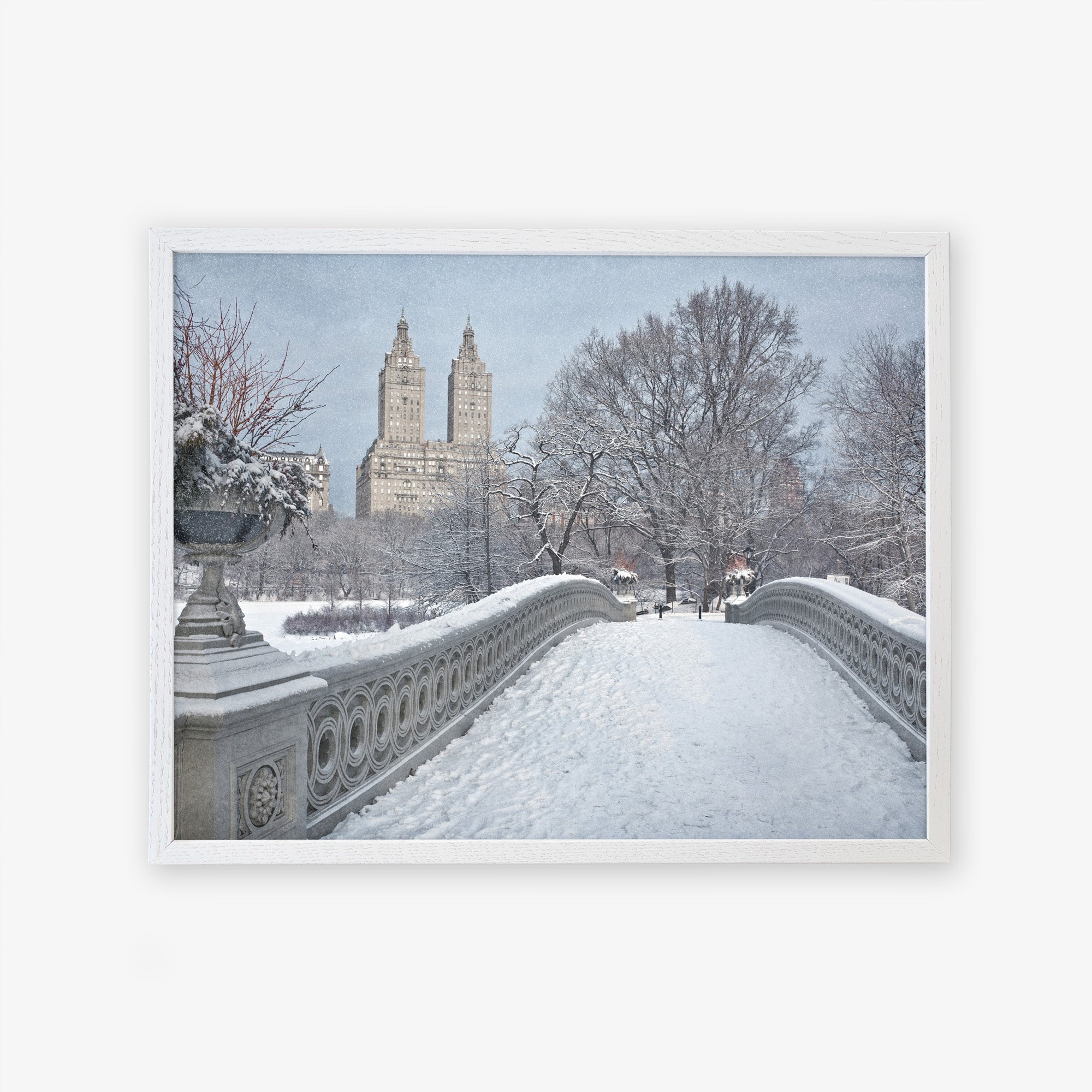 New York City Print, &#39;Snow on Bow Bridge&#39;