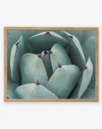 A framed photograph of an Abstract Teal Green Botanical Print, 'Teal Petals' by Offley Green, printed on archival photographic paper and displayed on a white background.