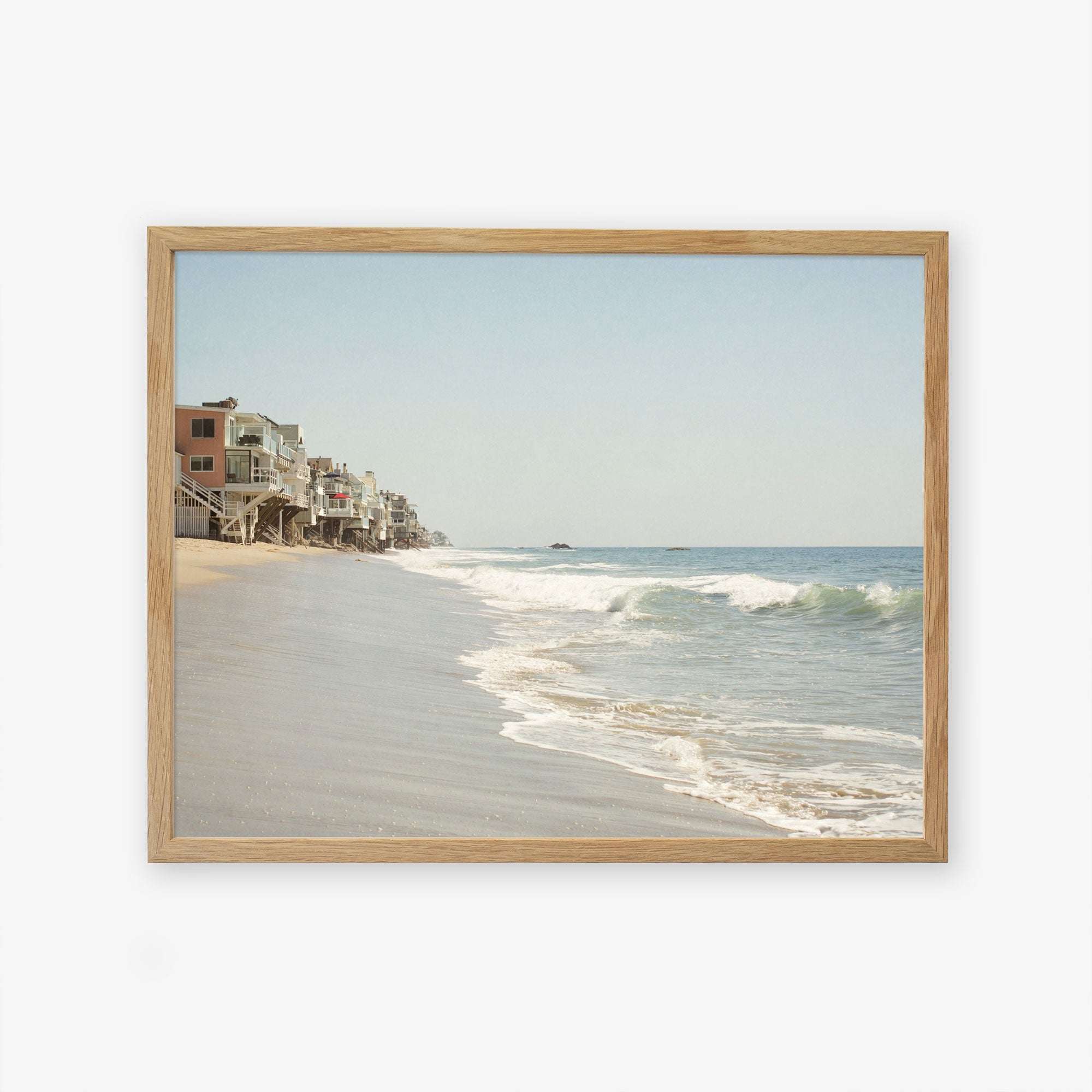 A frame of the Malibu Beach House Print, &#39;Ocean View&#39; by Offley Green.