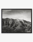 Offley Green's Hollywood Sign Black and White Vintage Print, 'Old Hollywood' printed on archival photographic paper features the iconic sign on a hill with sparse vegetation under a clear sky.