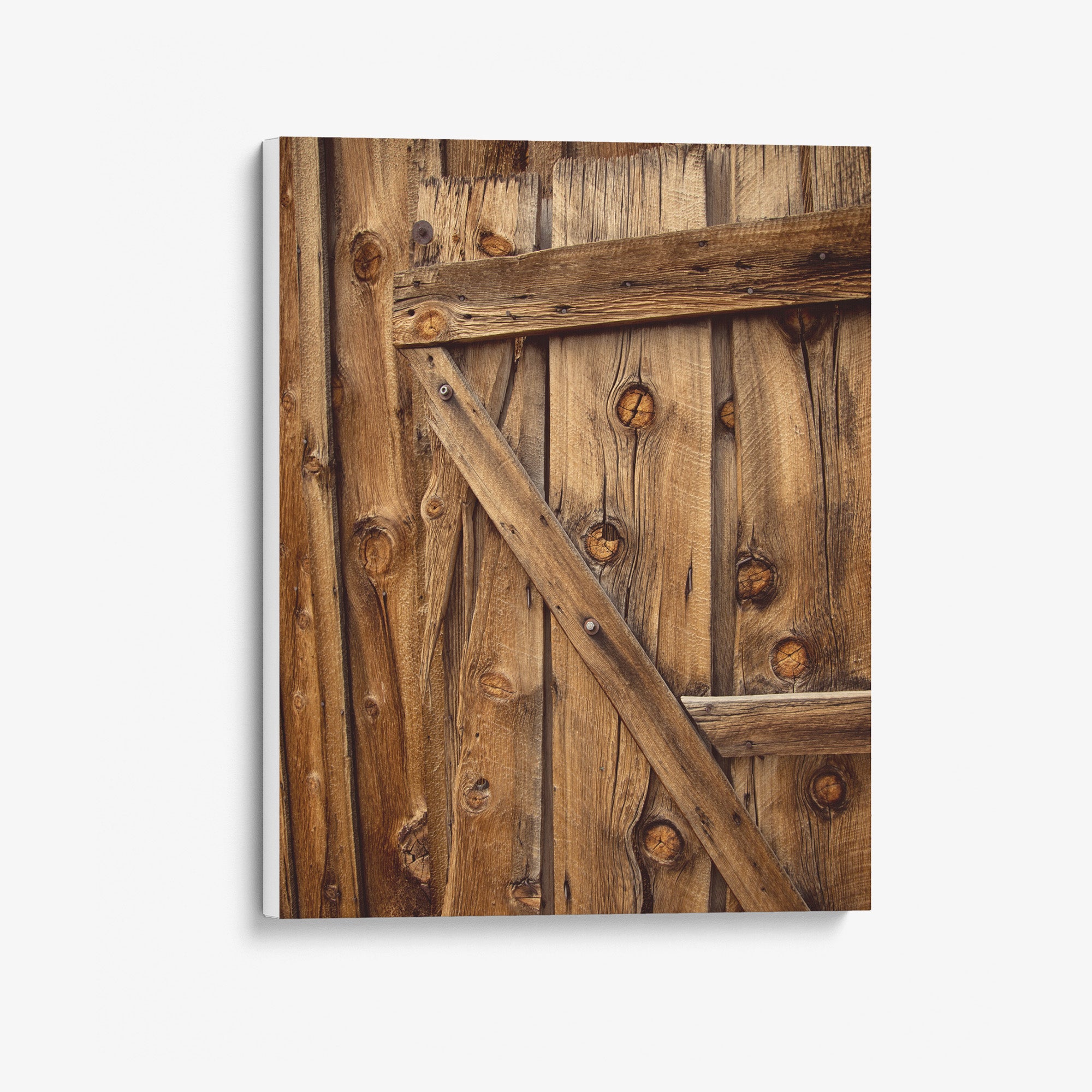 Farmhouse Barn Door Canvas Print &#39;Rustic Wood Door&#39;