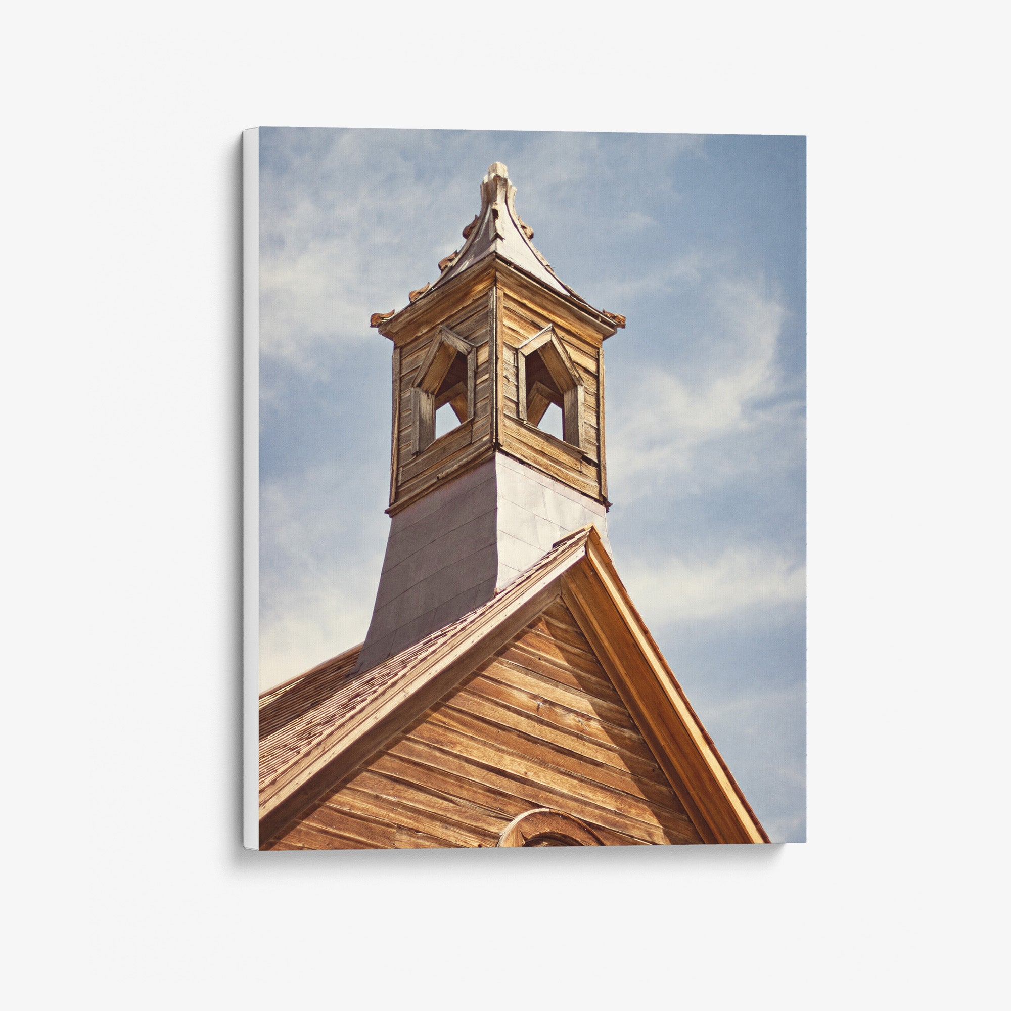Rustic American West Farmhouse Canvas Art, &#39;Old Church Tower&#39;