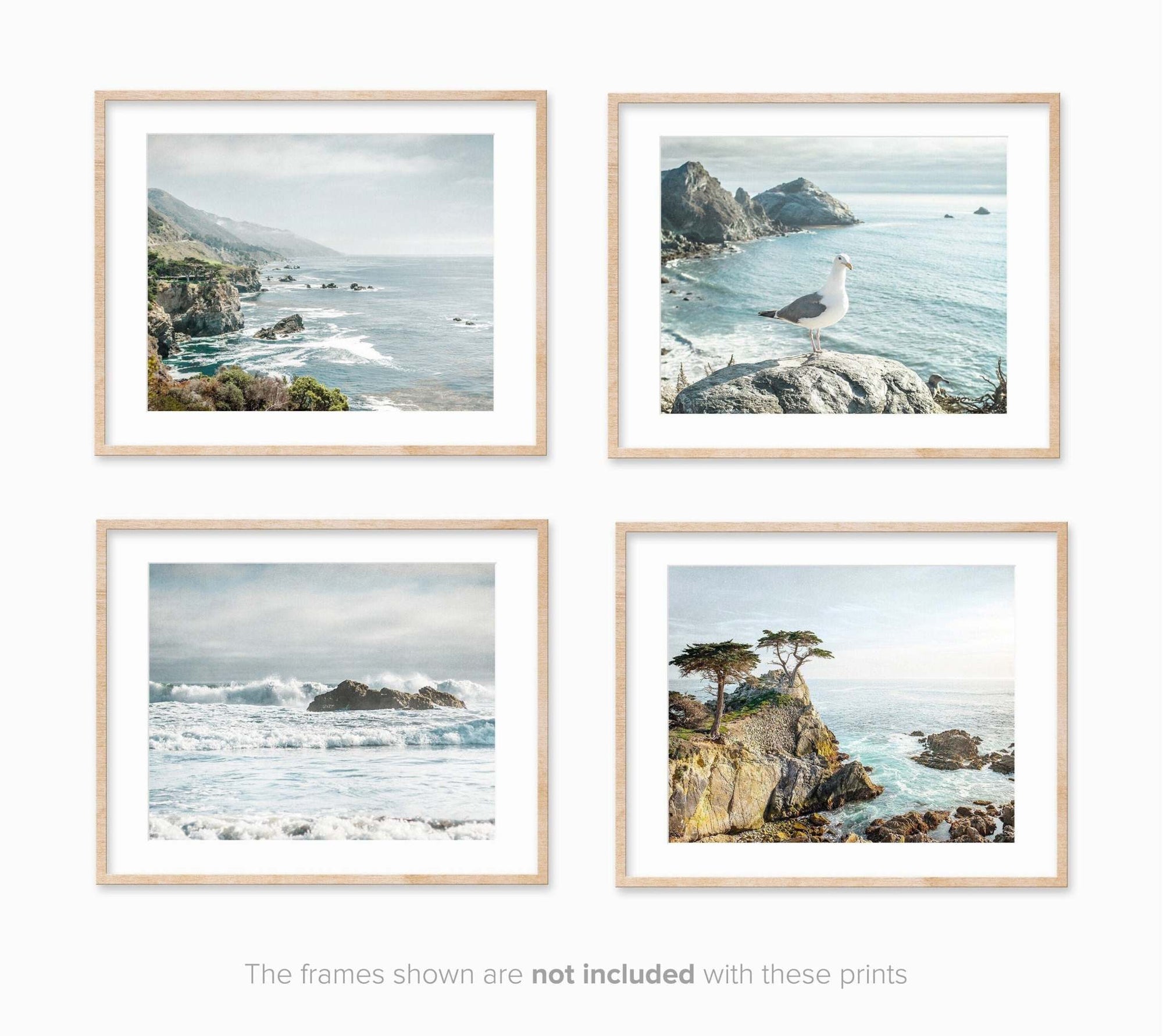 Set of 4 Prints, Big Sur Photography, California Coastal Wall Art, Coastal Landscape, Central Coast Photography