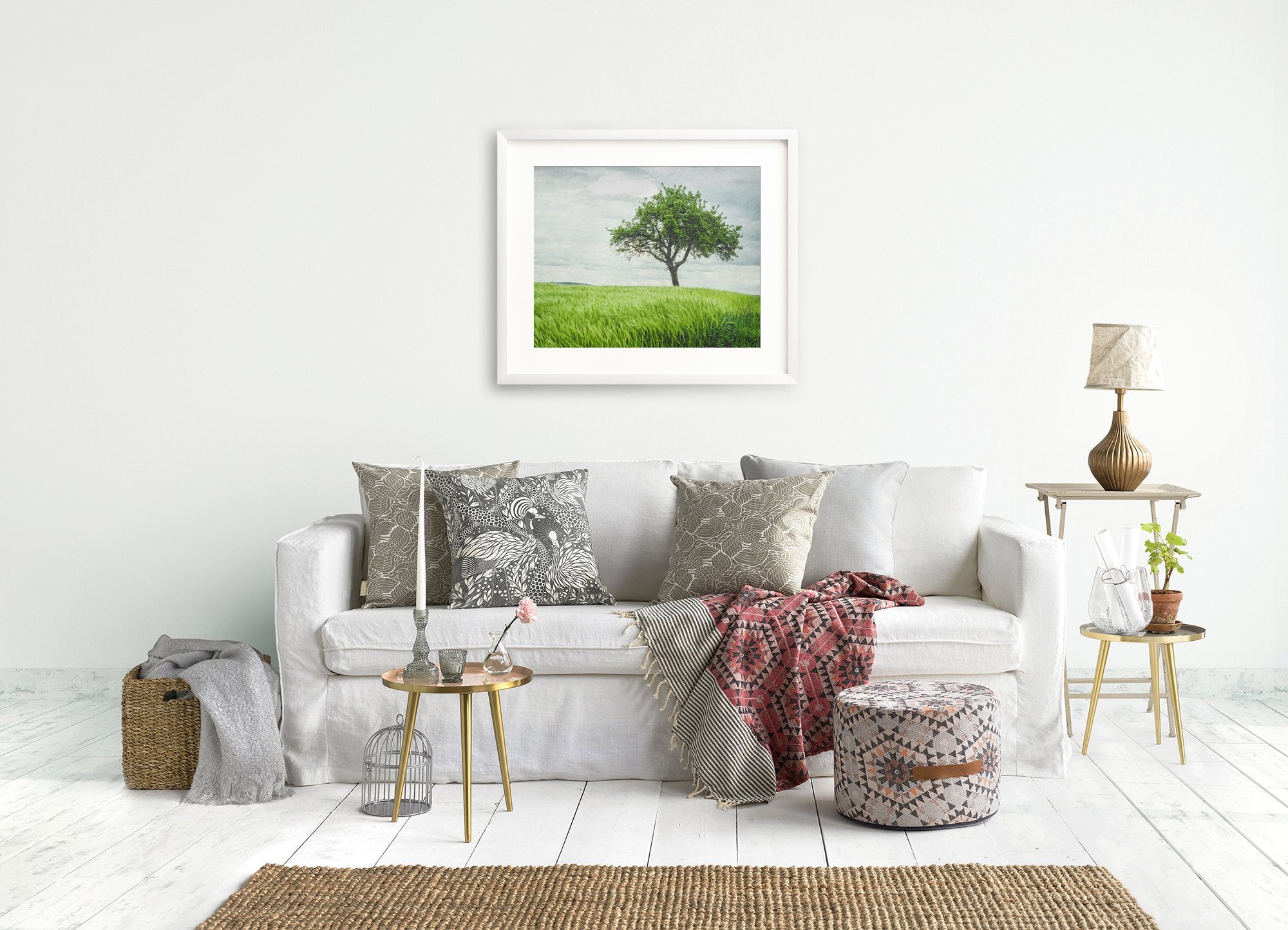 Rustic Countryside Print, &#39;Tree in a Field&#39;