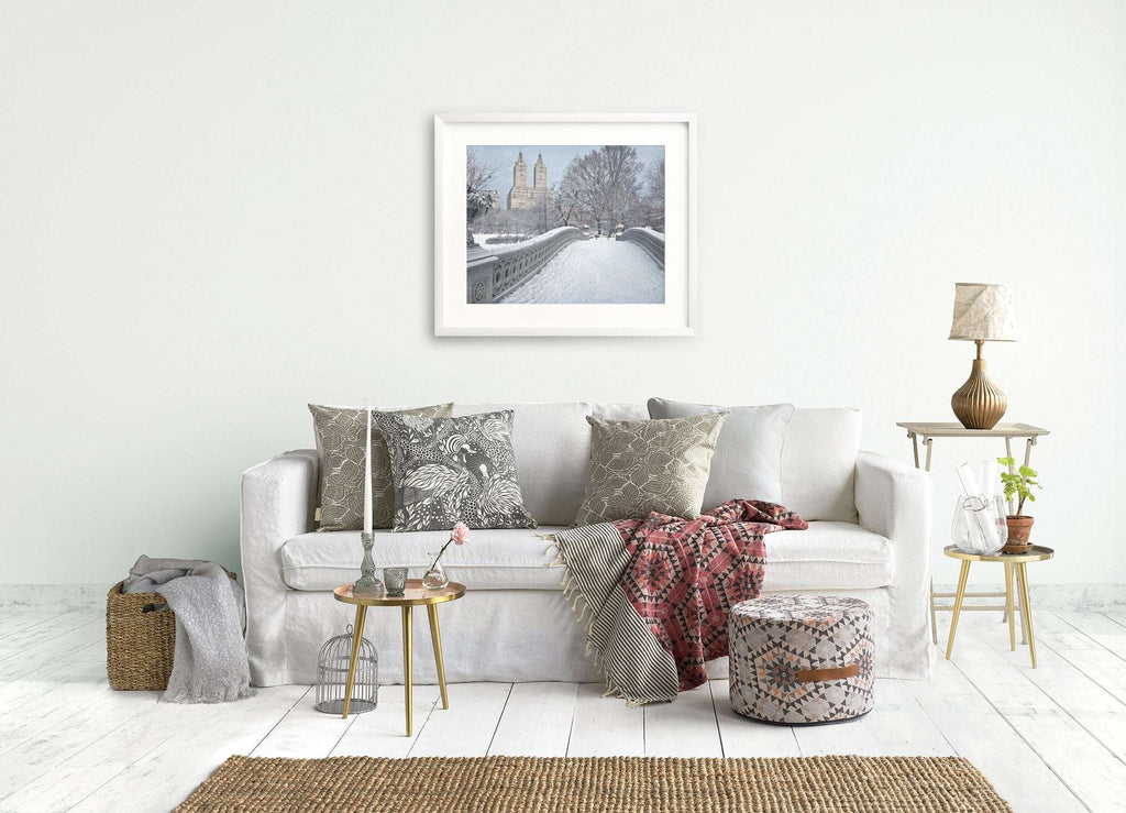 New York City Print, 'Snow on Bow Bridge'