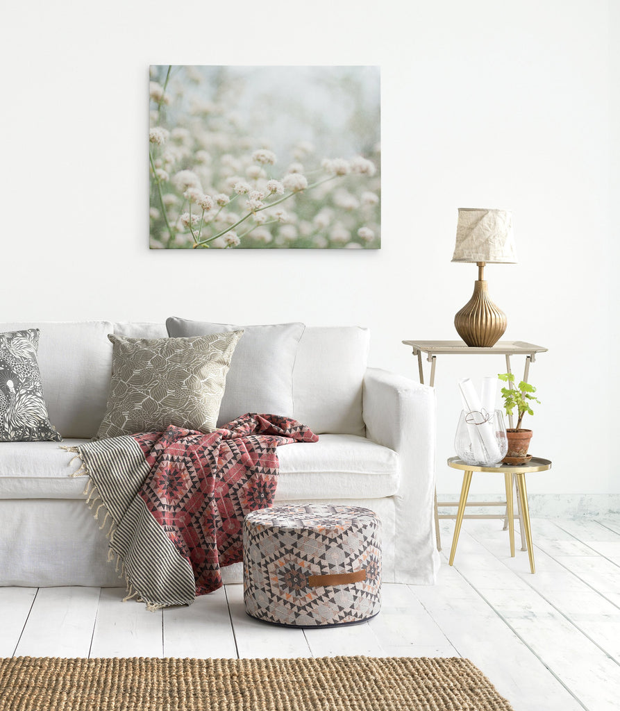 Rustic Farmhouse Floral Decor, 'Ball-Balls of Cotton'