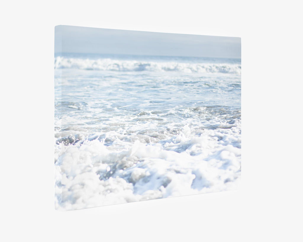 Coastal themed canvas print of surf on a beach 