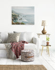 Living room wall art featuring a coastal scene on canvas from Big Sur, California