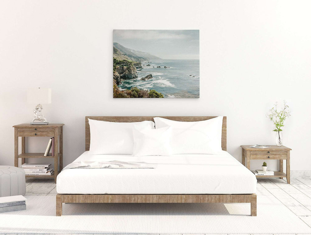 Bedroom wall art featuring a coastal scene on canvas from Big Sur, California