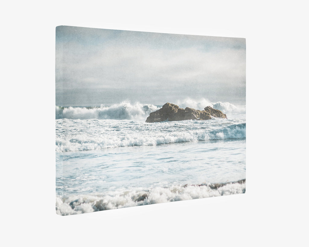 Coastal themed Canvas print of waves breaking over rocks