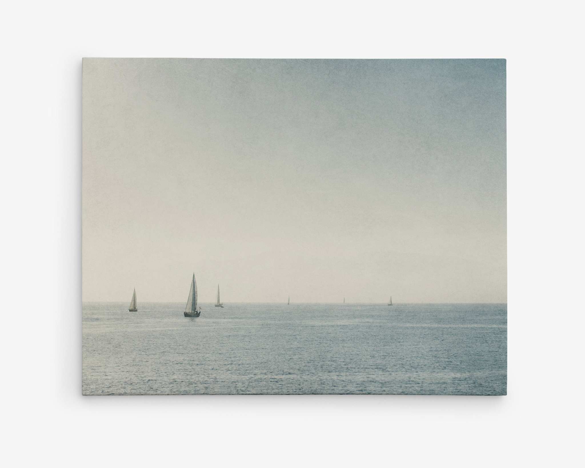 Moody Nautical Seascape Canvas, &#39;Sail Boats Approaching&#39;
