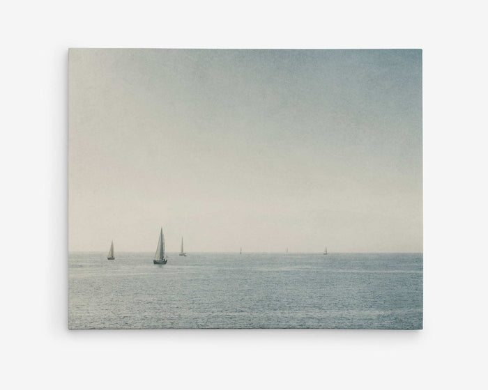 Moody Nautical Seascape Canvas, 'Sail Boats Approaching'