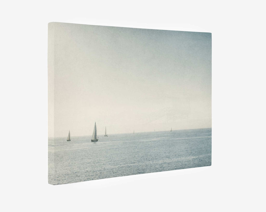 Moody Nautical Seascape Canvas, 'Sail Boats Approaching'