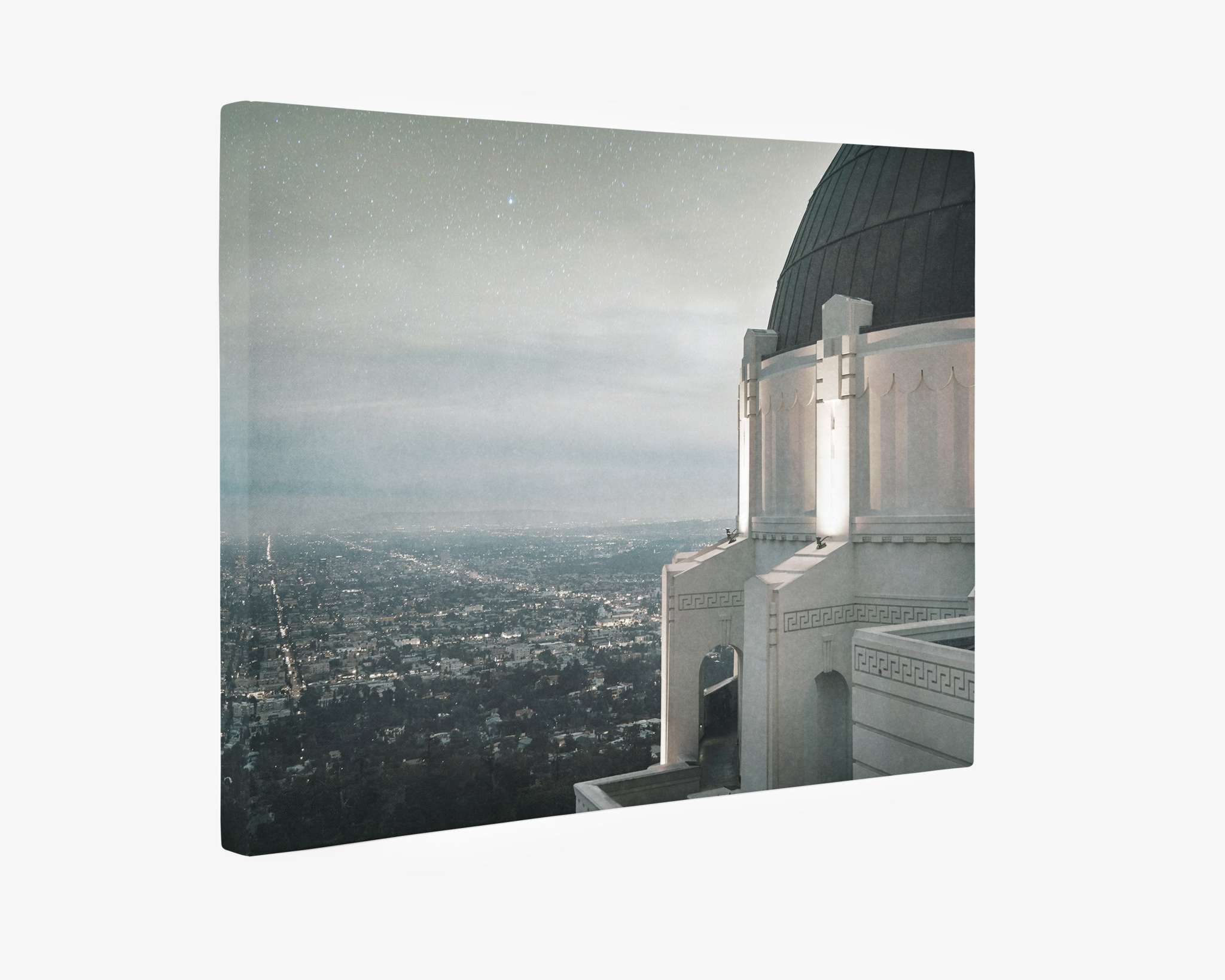 Canvas print of the Griffith Observatory showing the mirrored edge