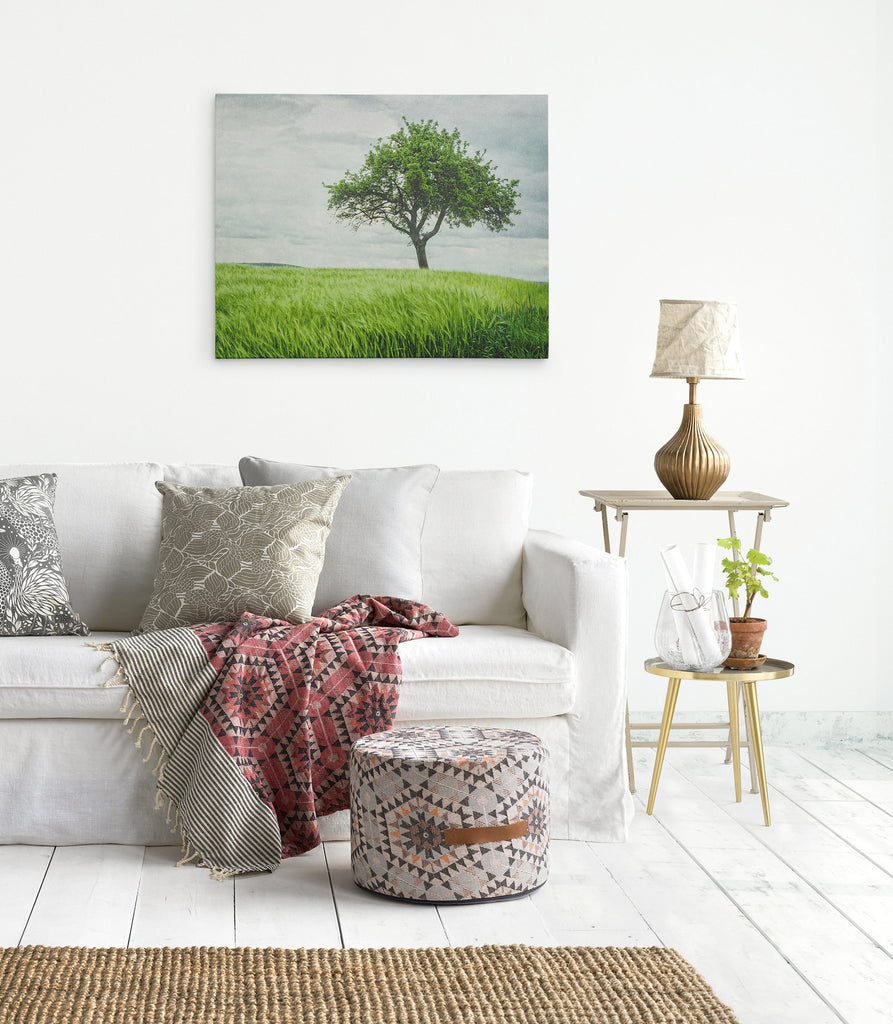 Rustic Countryside Canvas Wall Art, 'Tree in a Field'