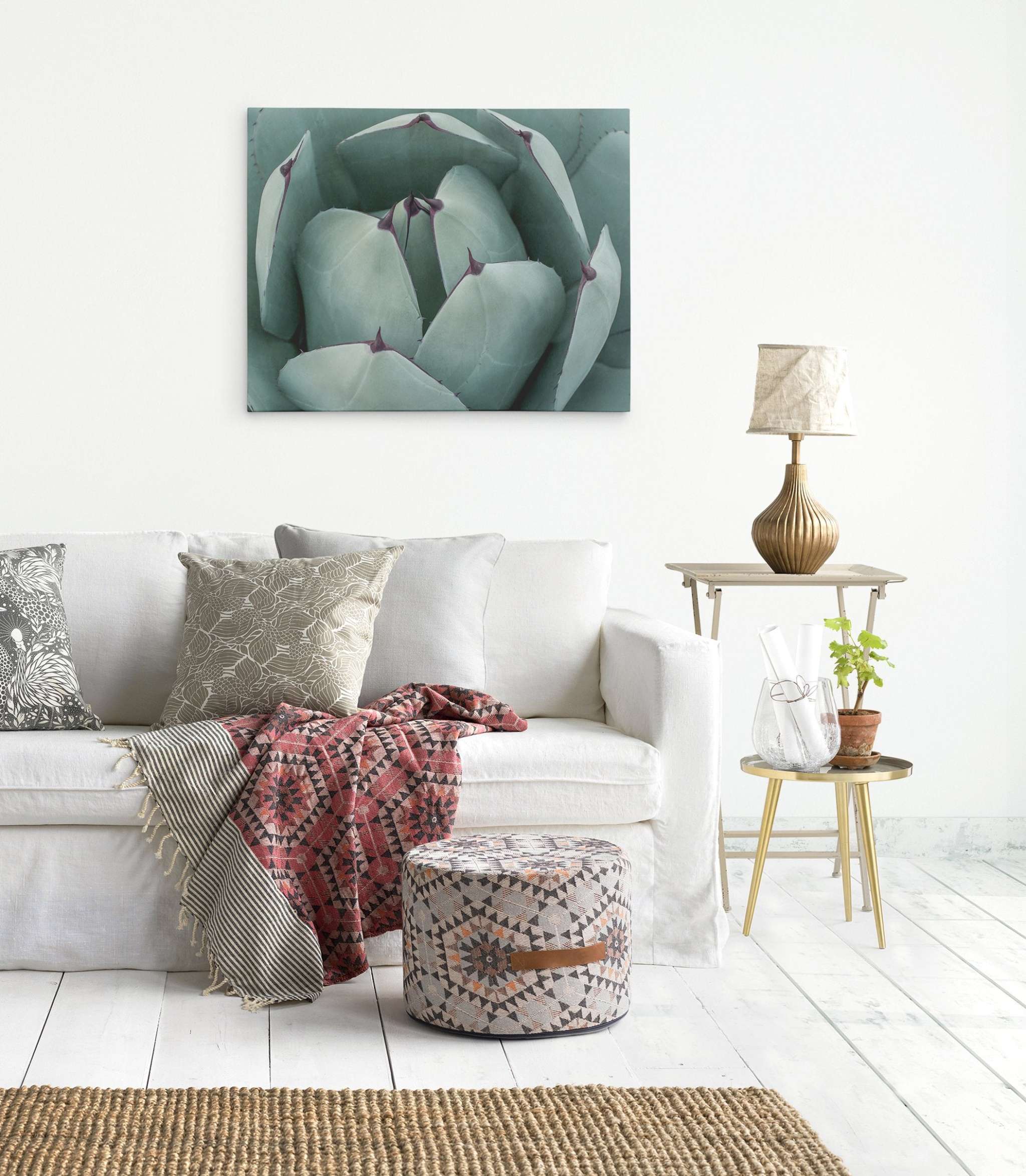 Abstract Teal Green Botanical Wall Art, &#39;Teal Petals&#39;