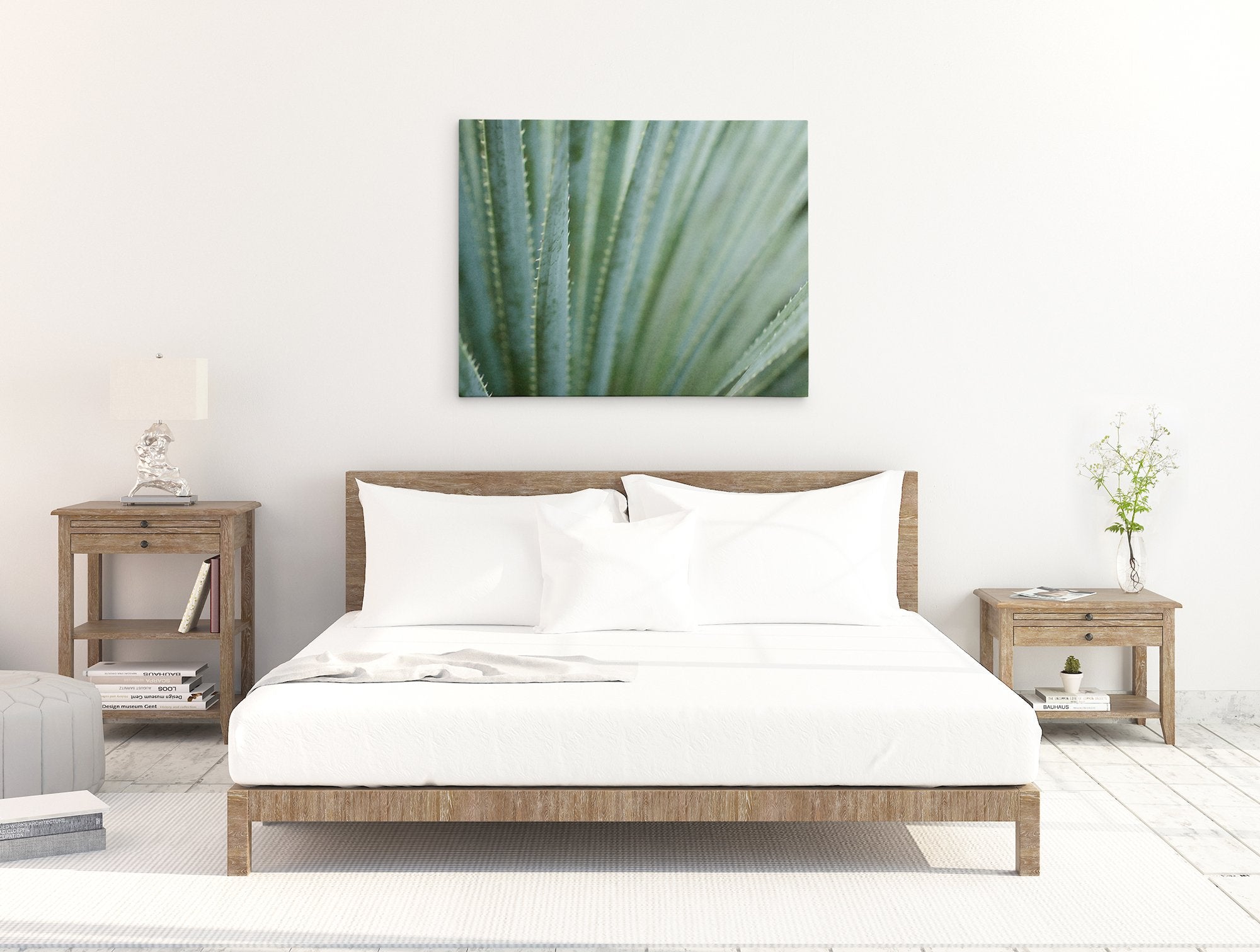 Abstract Green Botanical Canvas Wall Art, &#39;Strands and Spikes&#39;