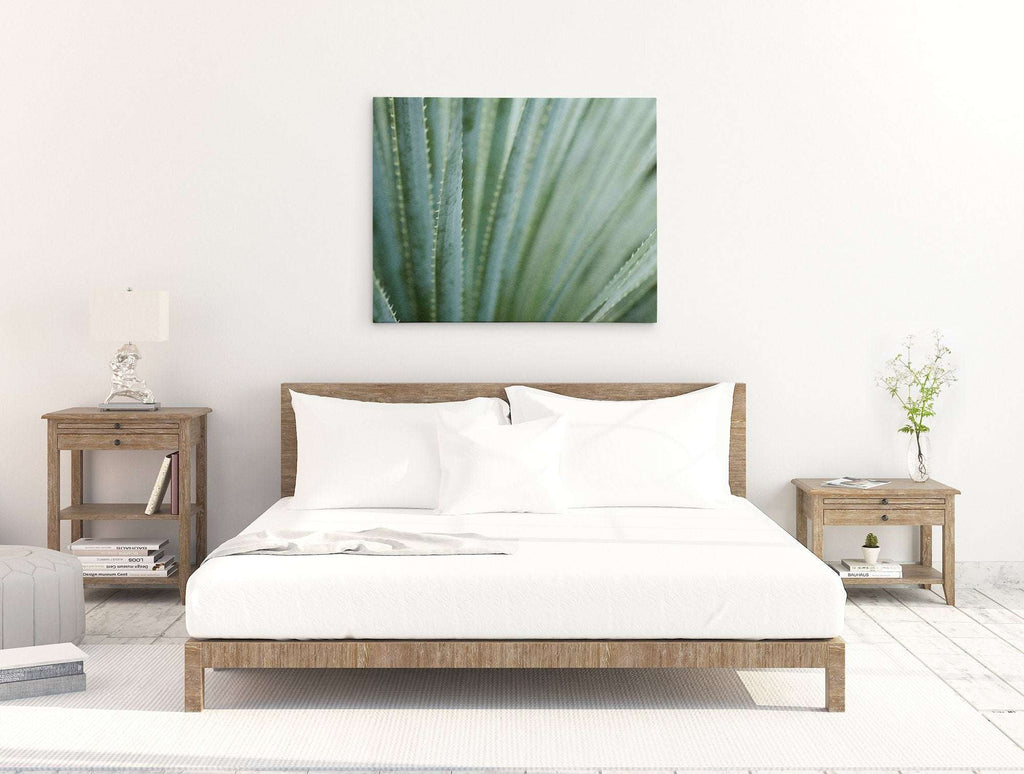 Abstract Green Botanical Canvas Wall Art, 'Strands and Spikes'
