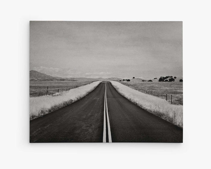 Black and White Rural Landscape Canvas Art, 'American Road Trip'