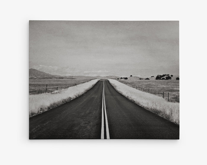 Black and White Rural Landscape Canvas Art, 'American Road Trip'