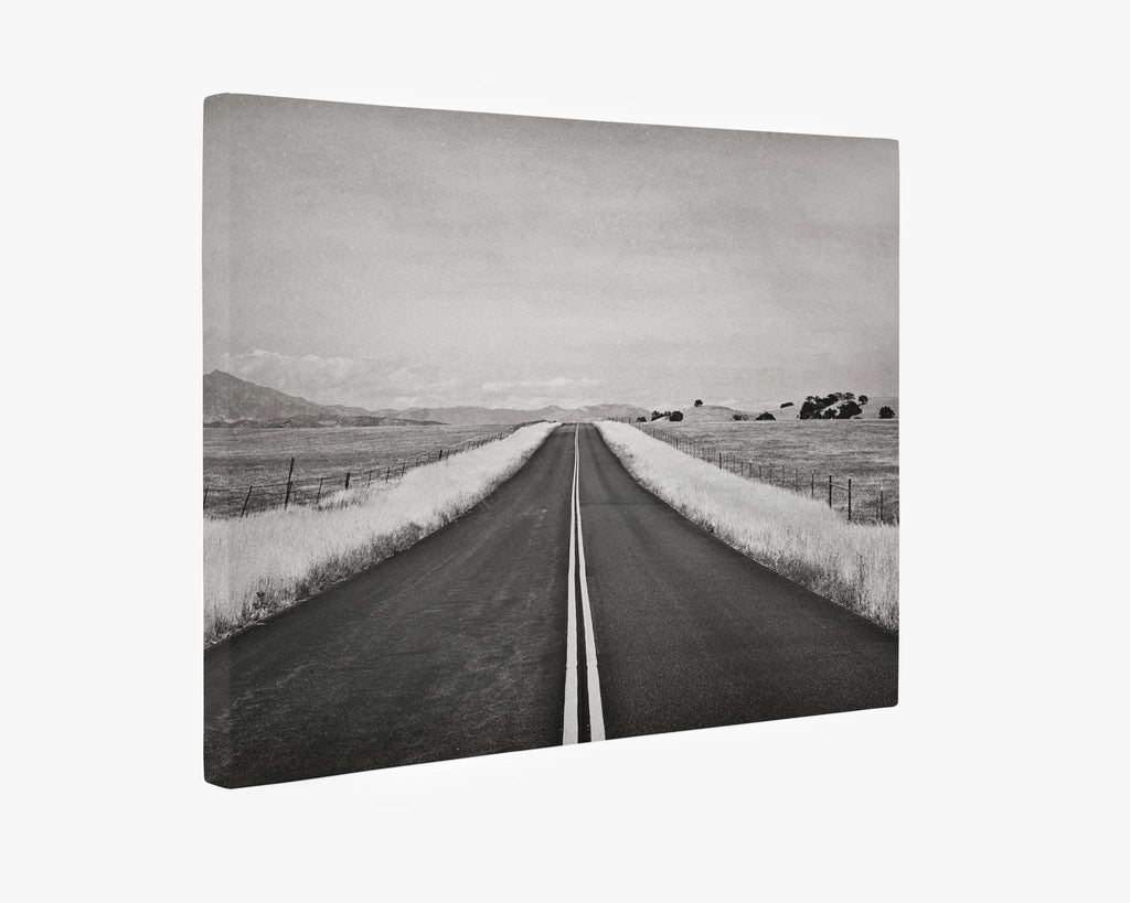 Black and White Rural Landscape Canvas Art, 'American Road Trip'