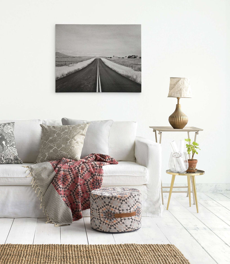 Black and White Rural Landscape Canvas Art, 'American Road Trip'