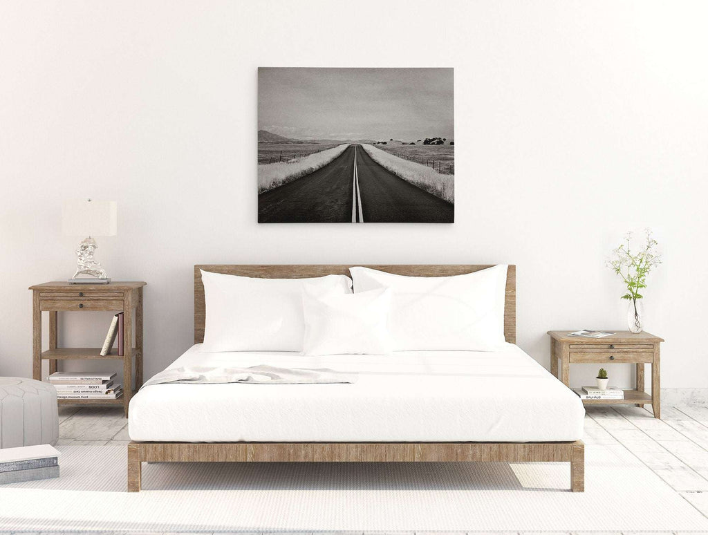 Black and White Rural Landscape Canvas Art, 'American Road Trip'