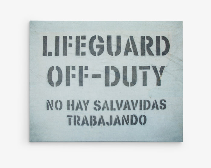 Teal Blue Surfer Beach Canvas Wall Art, 'Off Duty'