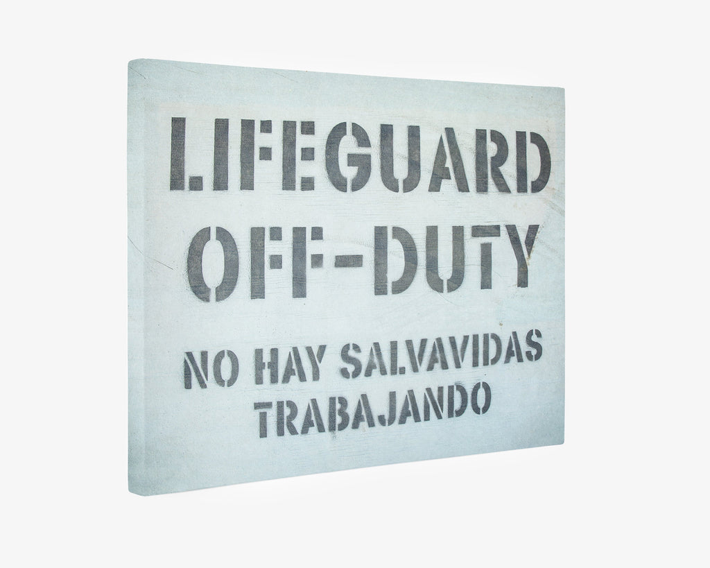 Teal Blue Surfer Beach Canvas Wall Art, 'Off Duty'