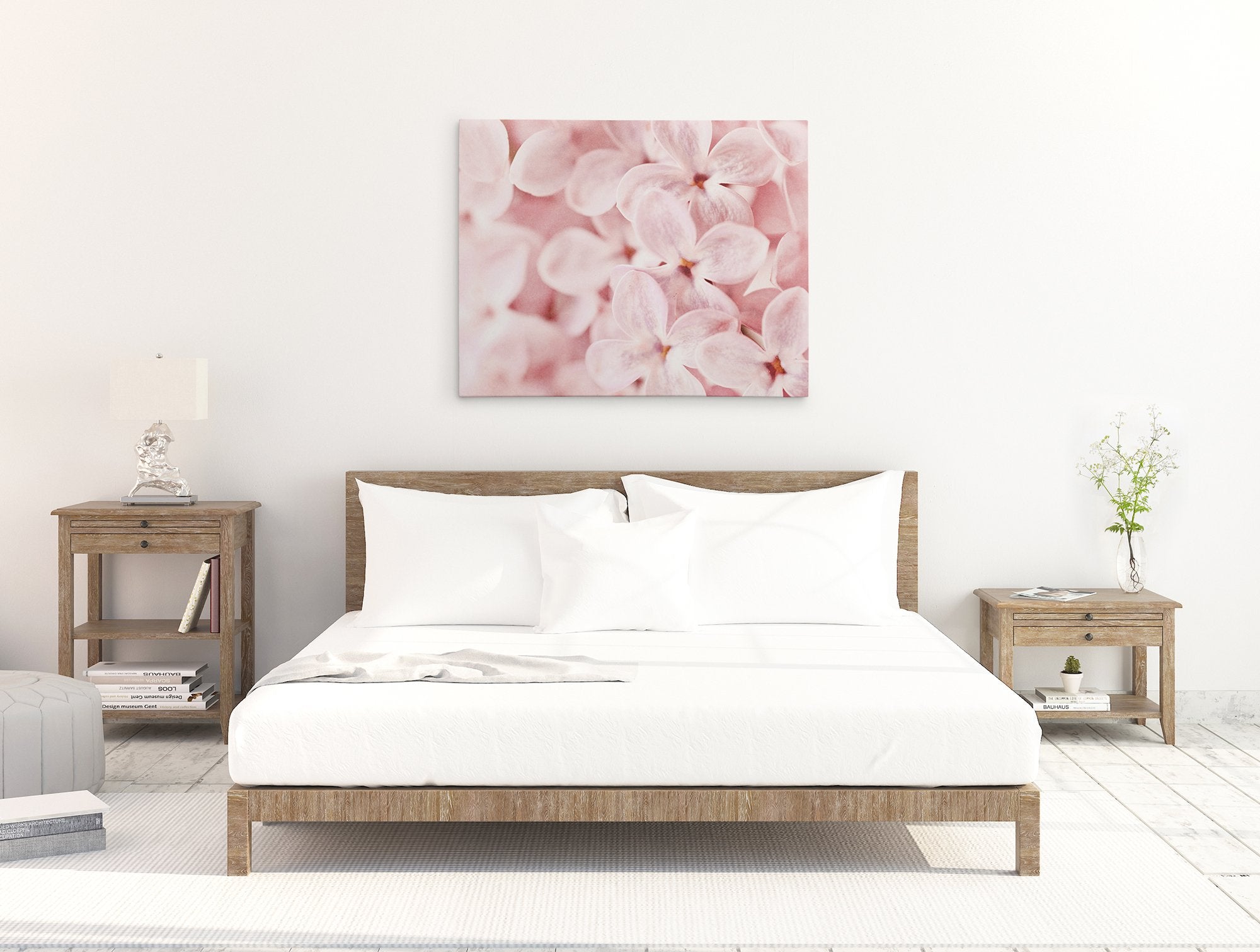 Pink Botanical Canvas Wall Art, &#39;Bed of Lilacs&#39;