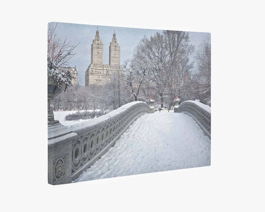 New York City Canvas Wall Art, 'Snow on Bow Bridge'